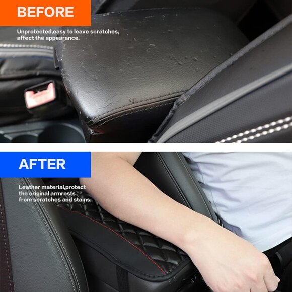 Quilted Car Console Pad Cover Black - Picture 4 of 6